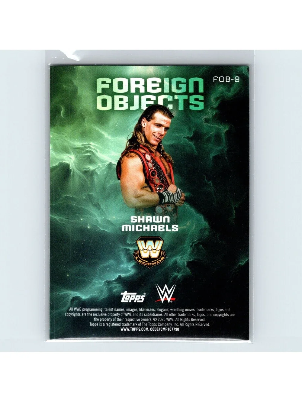 2025 Topps Universe WWE Shawn Michaels #FOB-9 Foreign Objects Gold Stone #/75